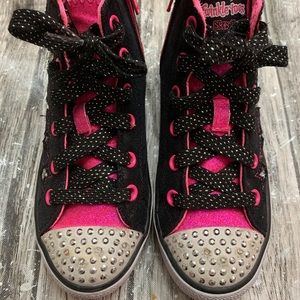 Skechers twinkle toes black high tops size 12.5
